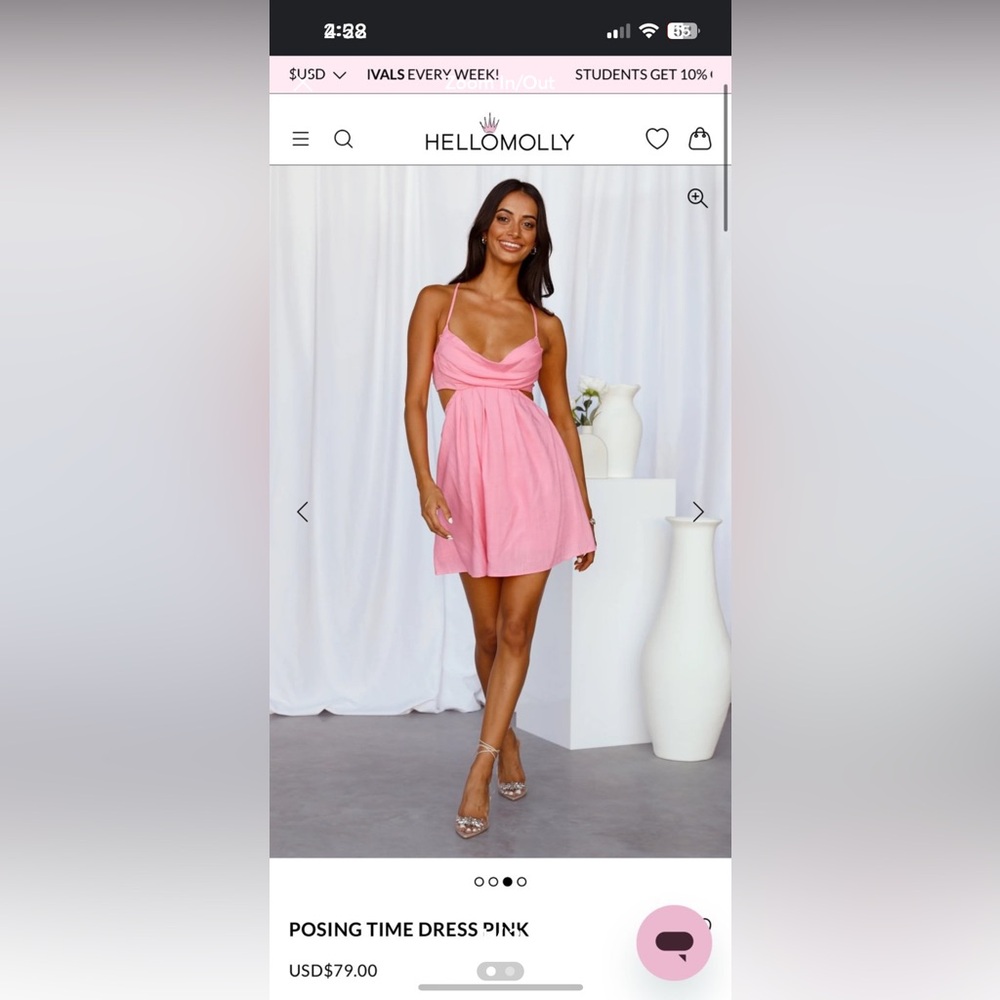 NWT Hello Molly Posing Time pink mini dress
